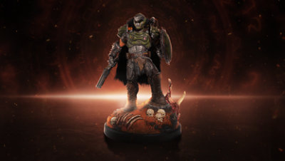 Statue de 12 pouces du DOOM Slayer incluse dans le pack collector de DOOM : The Dark Ages.