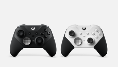 Xbox Elite Wireless Controller Series 2 in Schwarz und in Weiß. 
