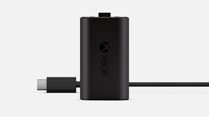 Une batterie rechargeable Xbox + câble USB-C®.