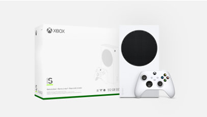 A refurbished Xbox Series S.