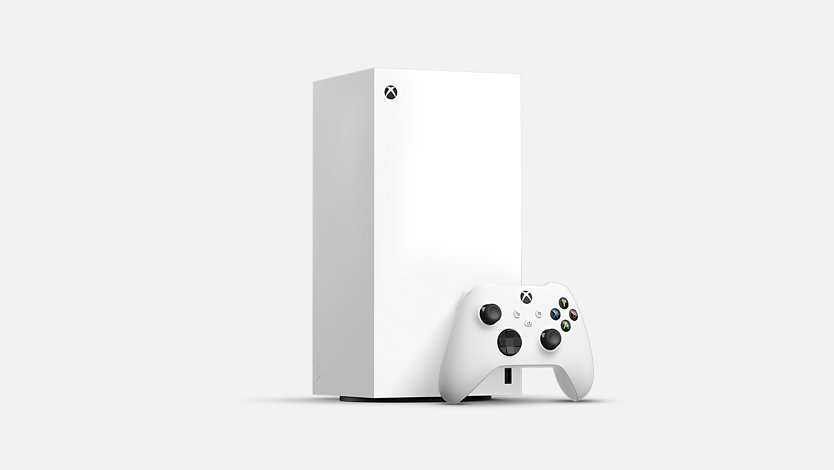 Vue avant de la Xbox Series X – Édition numérique 1 To (blanc)