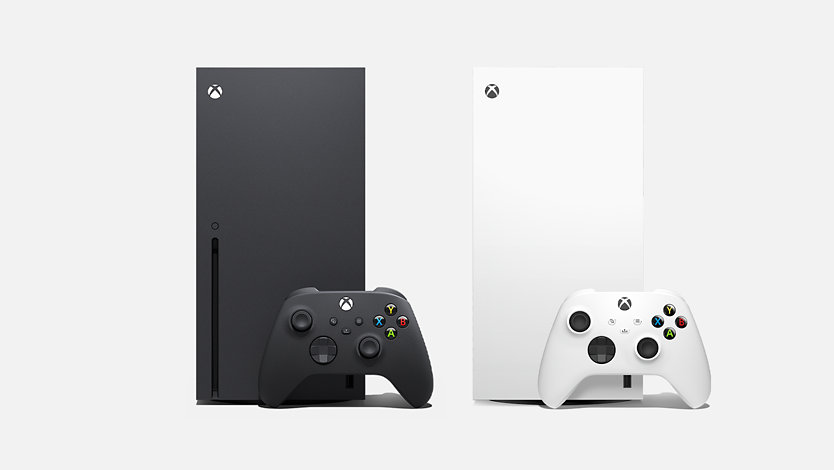 Xbox Series X édition numérique blanche 1 To et en noir avec lecteur de disque.