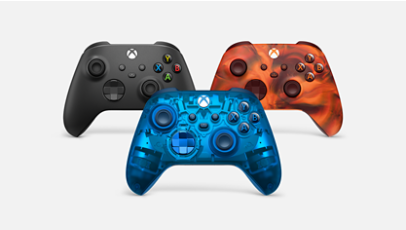 Xbox Wireless Controller: Sky Cypher, Carbon Black und Fire Vapor.