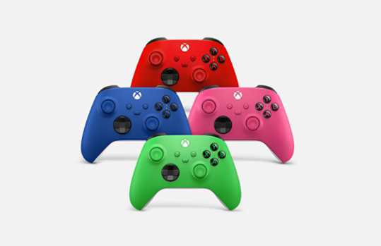 A colorful group of Xbox Wireless Controllers.