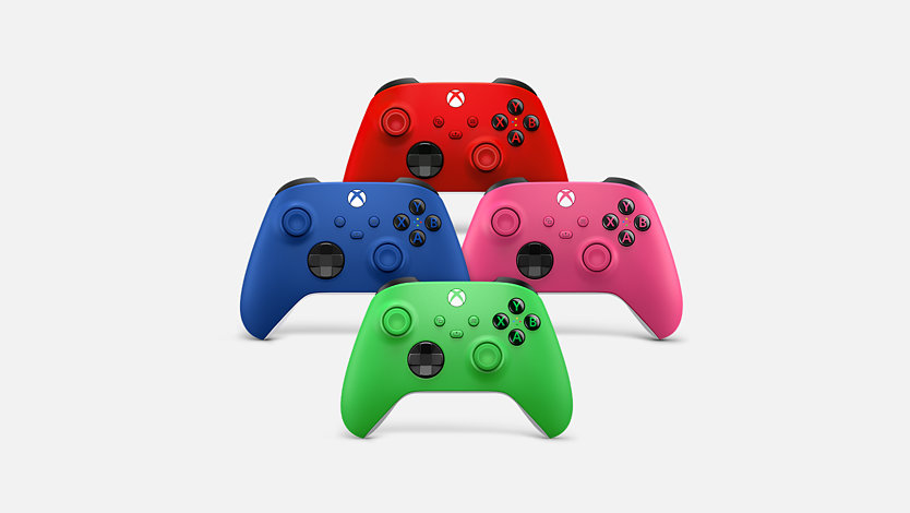 A colorful group of Xbox Wireless Controllers.