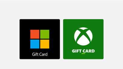 Microsoft and Xbox gift cards.