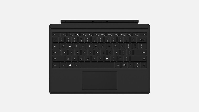 Cover con tasti Surface Pro nera