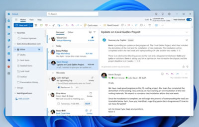 A screen shot of the microsoft outlook email app.