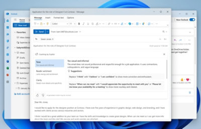A screen shot of the microsoft outlook email app.