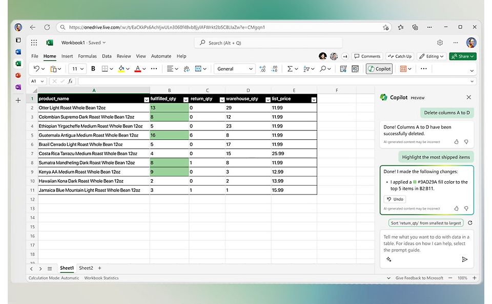 A screenshot of a spreadsheet in microsoft excel.