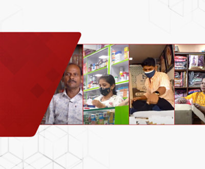 A collage of people going about their daily lives