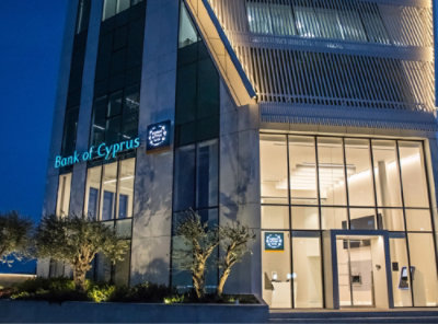 A building with logo “Bank of Cyprus”