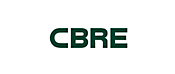 Logo of cbre in bold green letters on a white background.