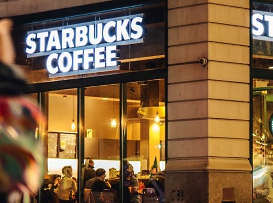 Outside of Starbucks coffee shop