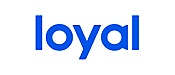 Un logotipo azul con la palabra leal.