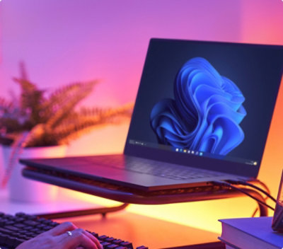 Laptop having bloom wallpaper