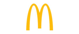 Yellow McDonald's logo consisting of two golden arches on a white background.