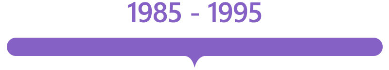 Timeline with the dates 1985-1995