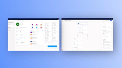 A screen showing two different screens with different types of information.