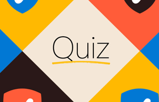 The word “Quiz” surrounded by a colorful pattern