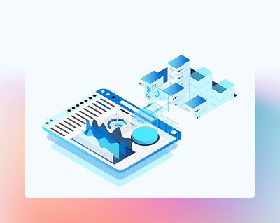 An isometric illustration of app performance