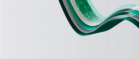 En abstrakt bild i form av en våg i olika nyanser av grönt
