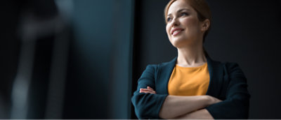 A person with her arms crossed