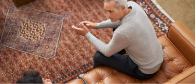 A person sitting on a chair