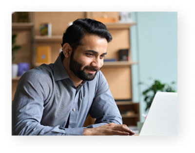 A man working with laptop