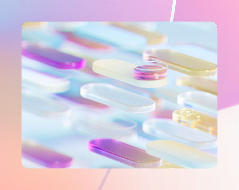 Various colorful pills floating in a surreal, dreamlike space.