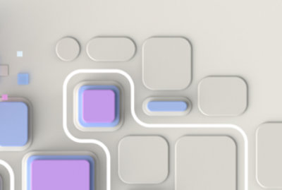 A close up of a white and purple square