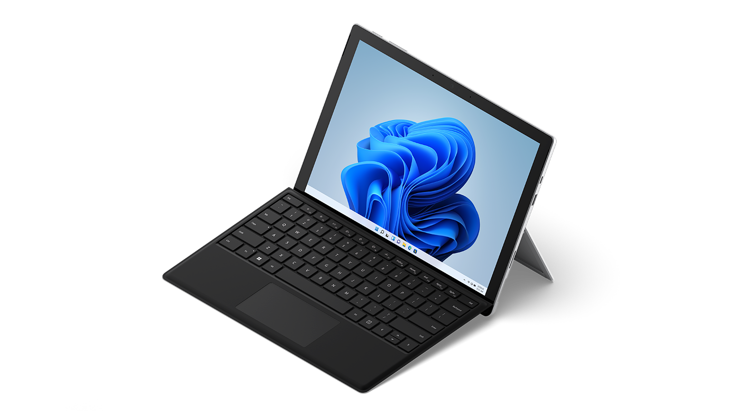 Image d’une Surface Pro 7+ sous forme d’ordinateur portable.