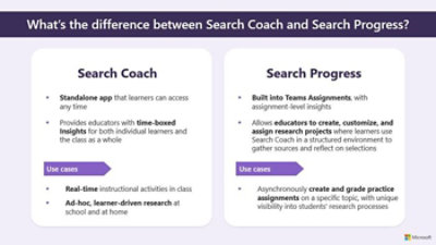 The difference between Microsoft Search Coach and Search Progress