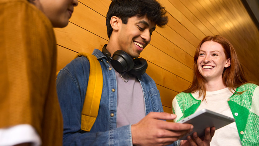 A student with a tablet