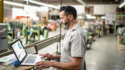 A person working on laptop