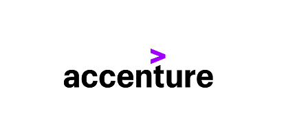 Logo Accenture na bílém podkladu