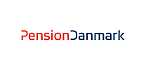 Pension danmark logo on a white background.