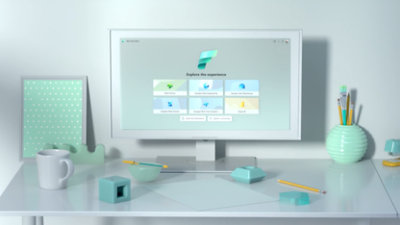 Un escritorio con un ordenador y otros elementos.