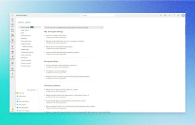 Portal de administración de Microsoft con varias opciones.