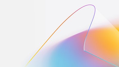 A translucent waveform with a sunrise-colored gradient glowing though it.