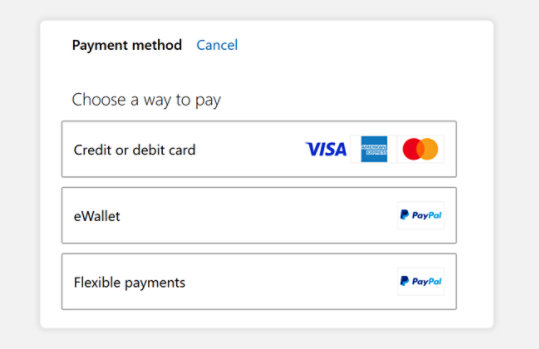 Step 3: Choose a way to pay