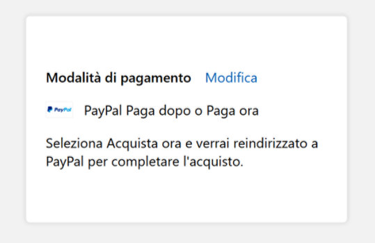 Step 4: Seleziona PayPal Paga dopo o Paga ora