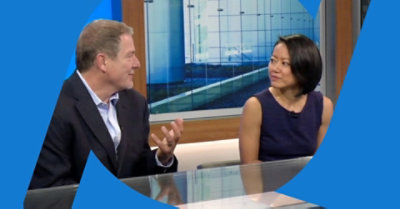 A person using a laptop.