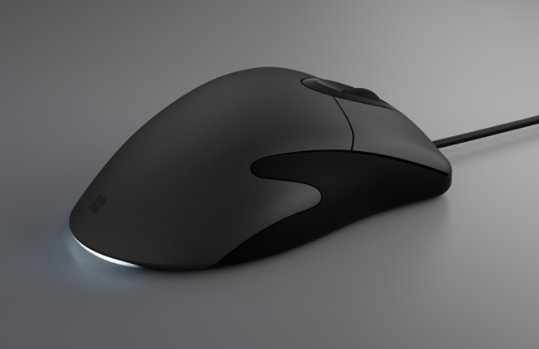 Rear view of the Microsoft Classic IntelliMouse.