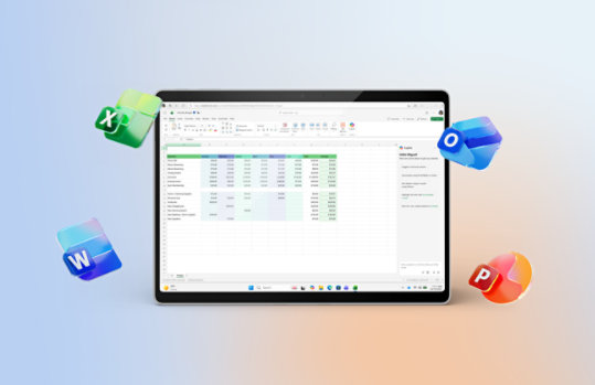 Tablet su cui è visualizzato un foglio di calcolo Excel.