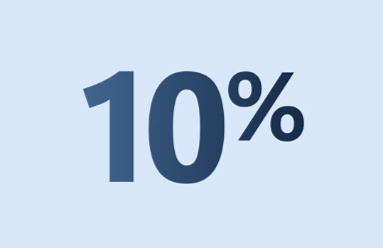Banner showing a 10 percent discount.