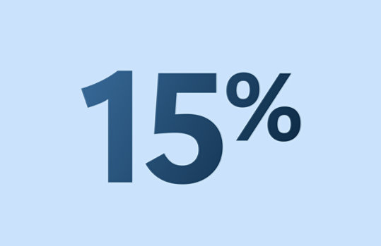 Bannière affichant un rabais de 15 %