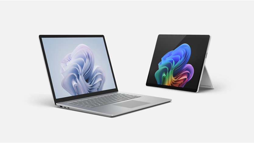 A Surface Laptop 6 and a Surface Pro eleventh edition.