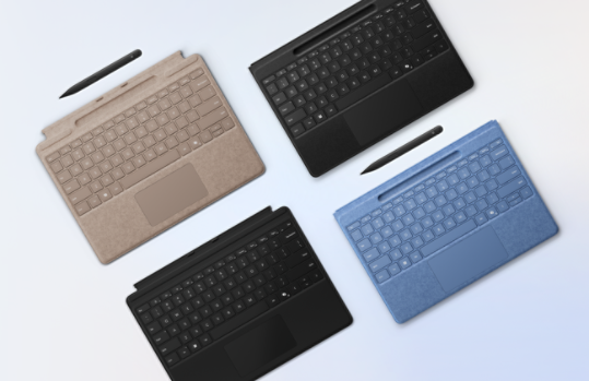 Surface Pro Signature and flex keyboards and slim pens.