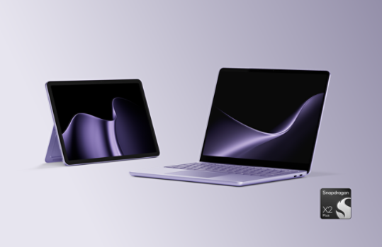 A Surface Laptop, 13-inch (2nd Edition) and Surface Pro, 12-inch (2nd Edition), both in the color Violet.